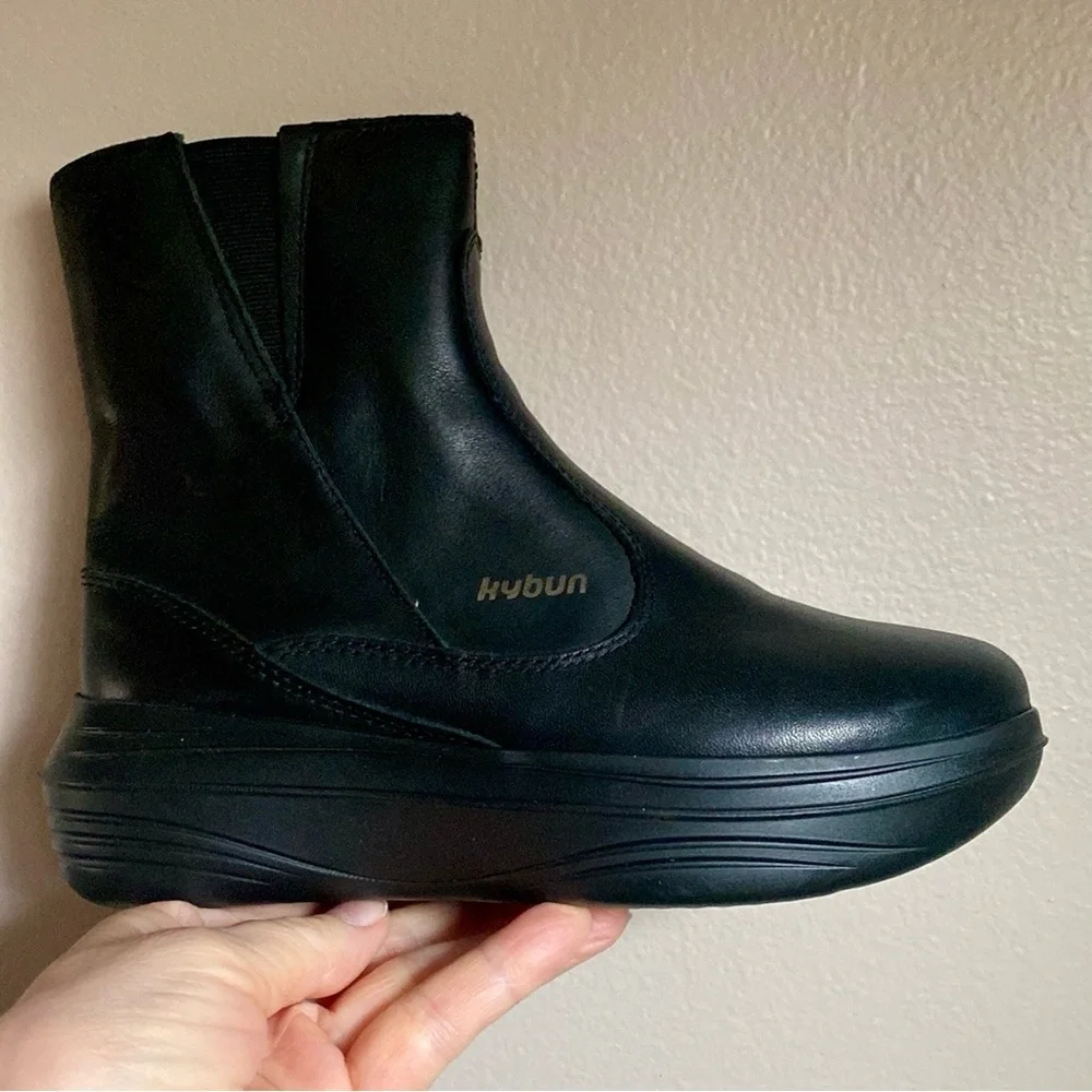 Kybun Switzerland Daegu Black Leather Zip Comfort Bootie Size 34 1/3 EU 4.5 US
